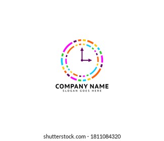 Time clock logo design template