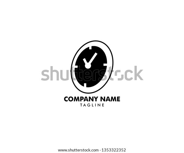 Time Clock Logo Design Template Stock Vector (Royalty Free) 1353322352 ...