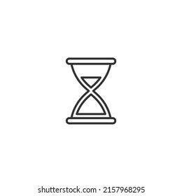 Time and clock. Minimalistic illustration drawn with black thin line. Editable stroke. Suitable for web sites, stores, mobile apps. Line icon of hourglass  