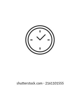 Time and clock. Minimalistic illustration drawn with black thin line. Editable stroke. Suitable for web sites, stores, mobile apps. Line icon of simple clock 