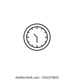 Tiempo y reloj. Ilustración minimalista dibujada con delgada línea negra. Trazo editable. Adecuado para sitios web, tiendas, aplicaciones móviles. Icono de línea del reloj 