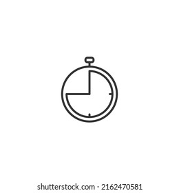 Zeit und Uhr. Minimalistische Illustration mit schwarz dünner Linie gezeichnet. Bearbeitbarer Strich. Geeignet für Webseiten, Läden, mobile Apps. Zeilensymbol 