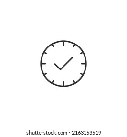 Time and clock. Minimalistic illustration drawn with black thin line. Editable stroke. Suitable for web sites, stores, mobile apps. Line icon of clock 