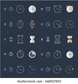 Time and Clock Responsive Icons Set