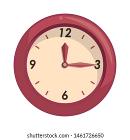 time clock round watch alarm cartoon vector illustration graphic design