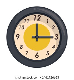 time clock round watch alarm cartoon vector illustration graphic design