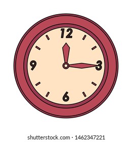time clock round watch alarm cartoon vector illustration graphic design