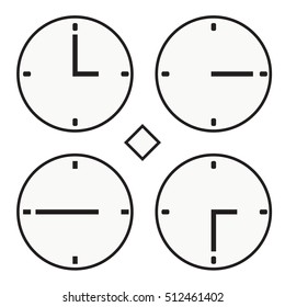 time clock round watch hour one quoter half icon simple vector