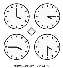 time clock round watch hour one quoter half icon simple vector