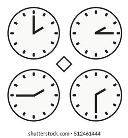 time clock round watch hour one quoter half icon simple vector