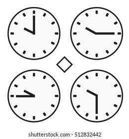 time clock round watch hour five quoter half icon simple vector