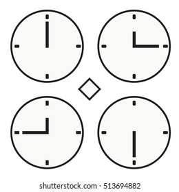 time clock round watch hour tvelve quoter half icon simple vector
