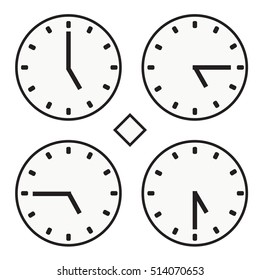 time clock round watch hour icon simple vector