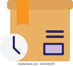 Time Clock ScheduleIcon Vector Flat Illustration