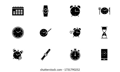 
Time and Clock set icons.Timer, Speed, Alarm, Time Management, Calendar and more. vector design