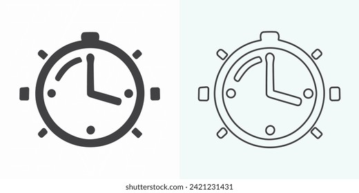 Time and Clock set of linear icons. Time management. Timer, Speed, Alarm, Restore, Time Management, Calendar and more. Collection of time, clock, watch, timer vector simple outline icons for web