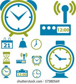 time & clock signs. vector