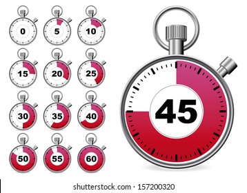 Time Clock Simple Quarters - Illustration EPS-10