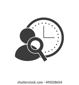 time clock with social media icon vector illustration design