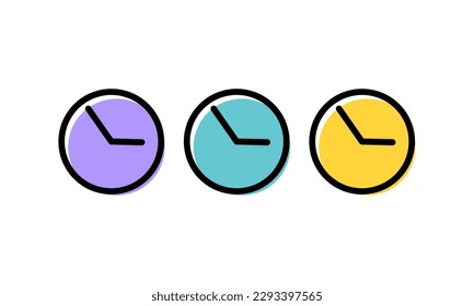 Time, clock stop watch, limited offer, happy hour, deadline concept, line icon vector illustration