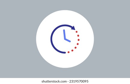 Zeit, Uhr, Stoppuhr, begrenztes Angebot, Happy Hour, Deadline-Konzept, Zeilensymbol, Vektorgrafik