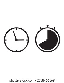 Time, clock and stopwatch icons.