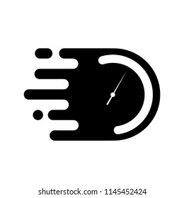 Time clock or stopwatch logo for fast delivery service icon