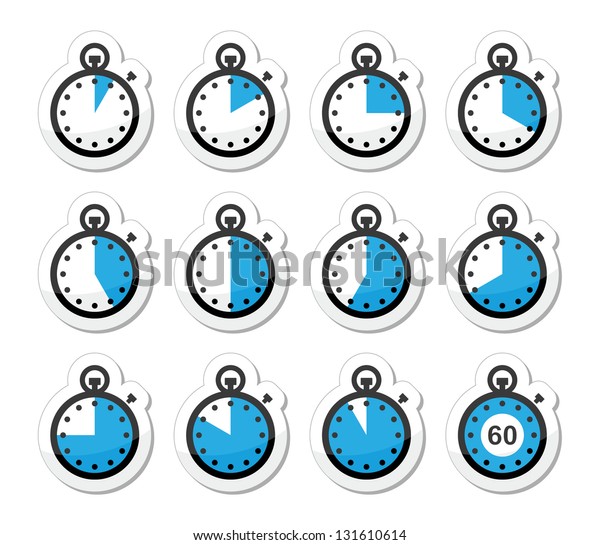 Time, clock, stopwatch
vector icons set