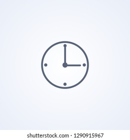 Time, clock, vector best gray line icon on white background, EPS 10