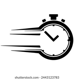 time clock vector icon logo design 