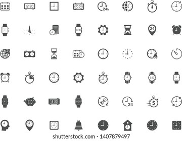 time clock vector icon set for web and ui design. time clock flat icons isolated on white background. time is money business concept