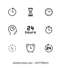 Time. Clock. Vector Icon Set.