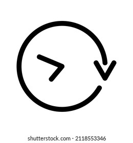 Time and clock vector linear icon. Time management. Isolated of time for web sites icon on white background. Timer, speed, alarm, recovery, time management, calendar and more.