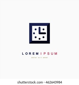 Time clock vector logo icon