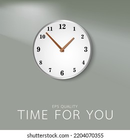 Time clock vector on gray background