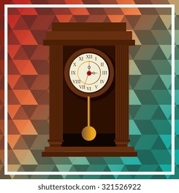 Time clock vintage design, vector illustration eps 10.