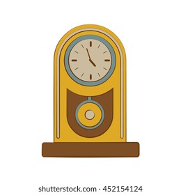 Time and clock vintage style,isolated flat line icon vector illustration graphic.