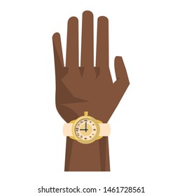 time clock watch alarm with hand cartoon vector illustration graphic design