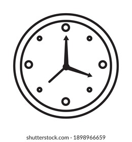 time clock watch analog style line icon vector illustration design