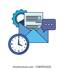 time clock watch with envelope mail