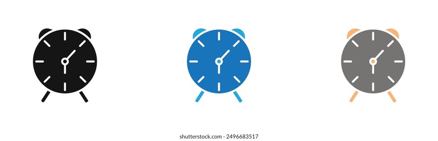 time clock watch icon outline collection or set in black and white