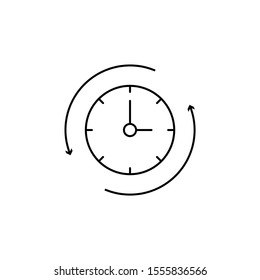 Time, clock, watch icon. Simple line, outline vector of icons for ui and ux, website or mobile application