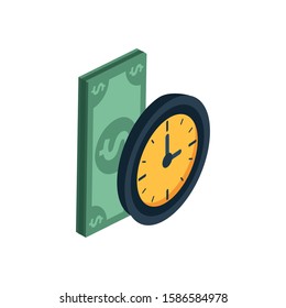 time clock watch isolated icon vector illustration design