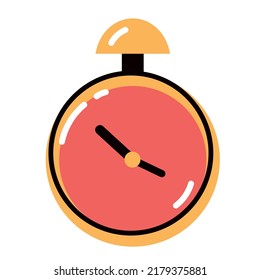 Time clock watch isolated on white background icon. Vector flat graphic design illustration