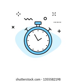 Time and clock web icons in line style. Timer, Speed, Alarm, Calendar. Vector illustration