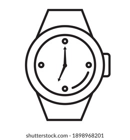 time clock wristwatch analog style line icon vector illustration design