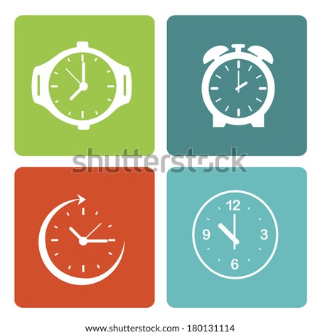 time clocks over white background vector illustration