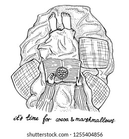 It's time for cocoa and marshmallows sketch