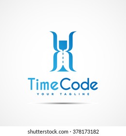 Time code logo template design. Vector illustration.