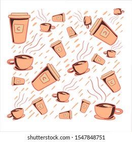 Time to coffee. Concept with coffee icons. Doodle design modern vector illustration concept. Enjoy coffee vector concept illustration, can be used for landing page, ui, , app intro card, editorial.